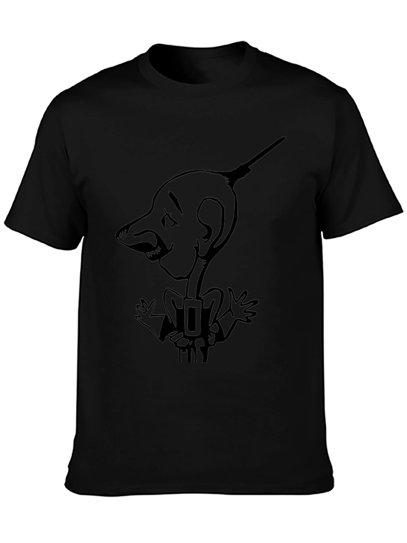Cartoon Man Graphic Black T-Shirt