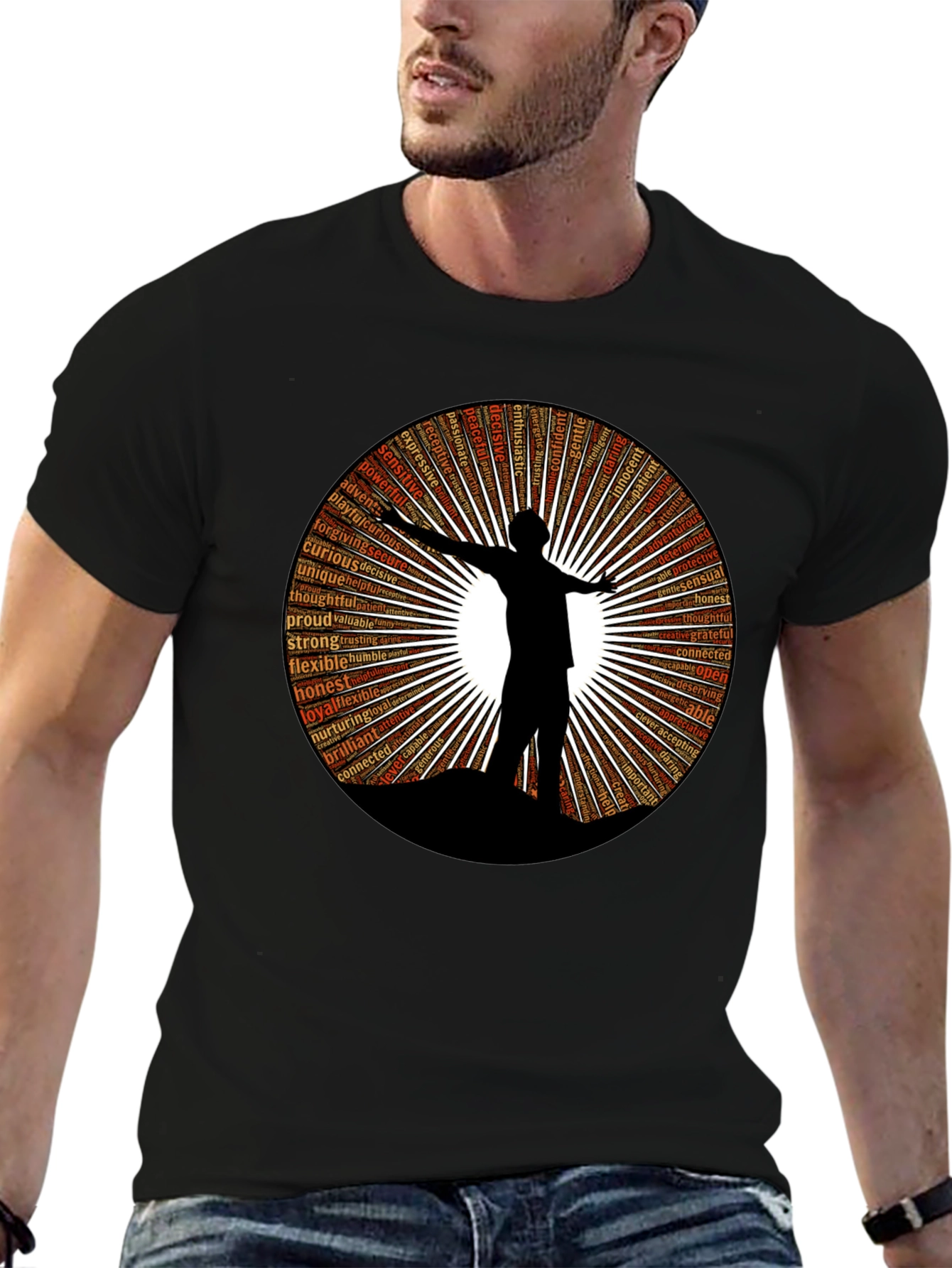 Inspiring Word Art T-Shirt - Silhouette Design
