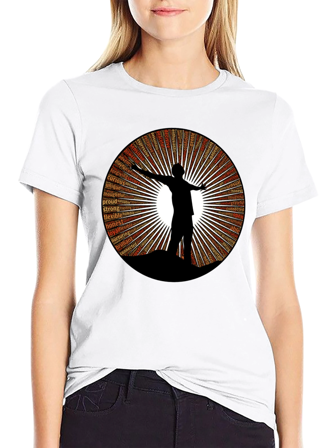 Inspiring Word Art T-Shirt - Silhouette Design