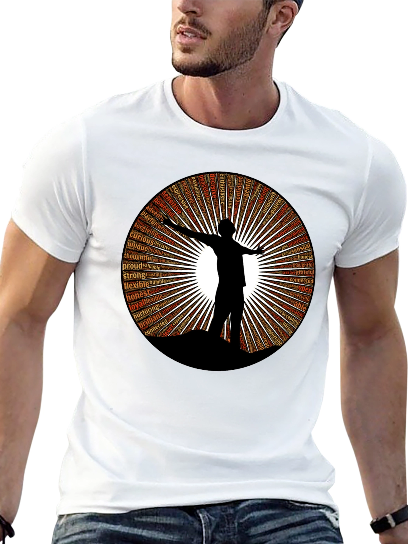 Inspiring Word Art T-Shirt - Silhouette Design