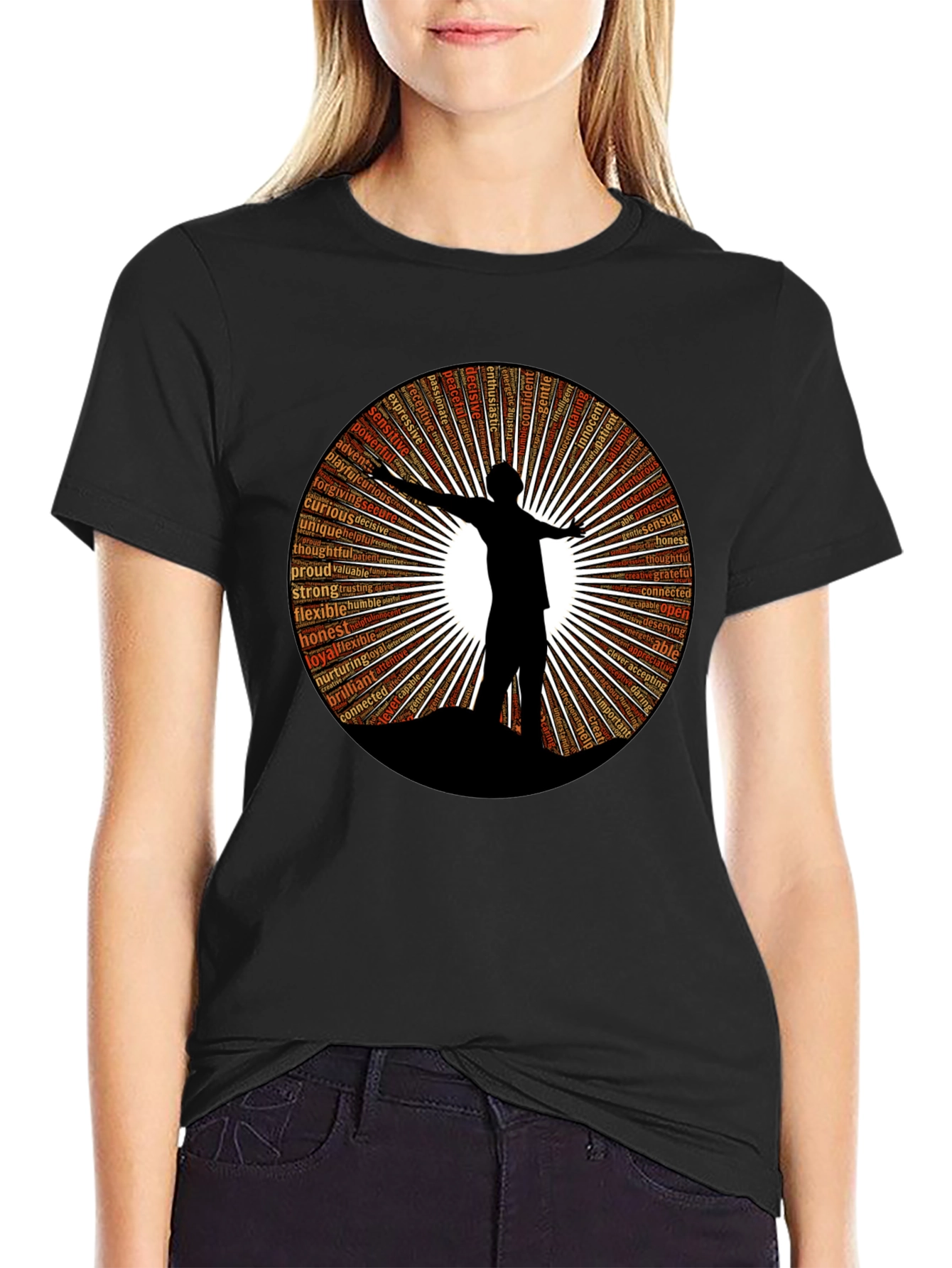 Inspiring Word Art T-Shirt - Silhouette Design