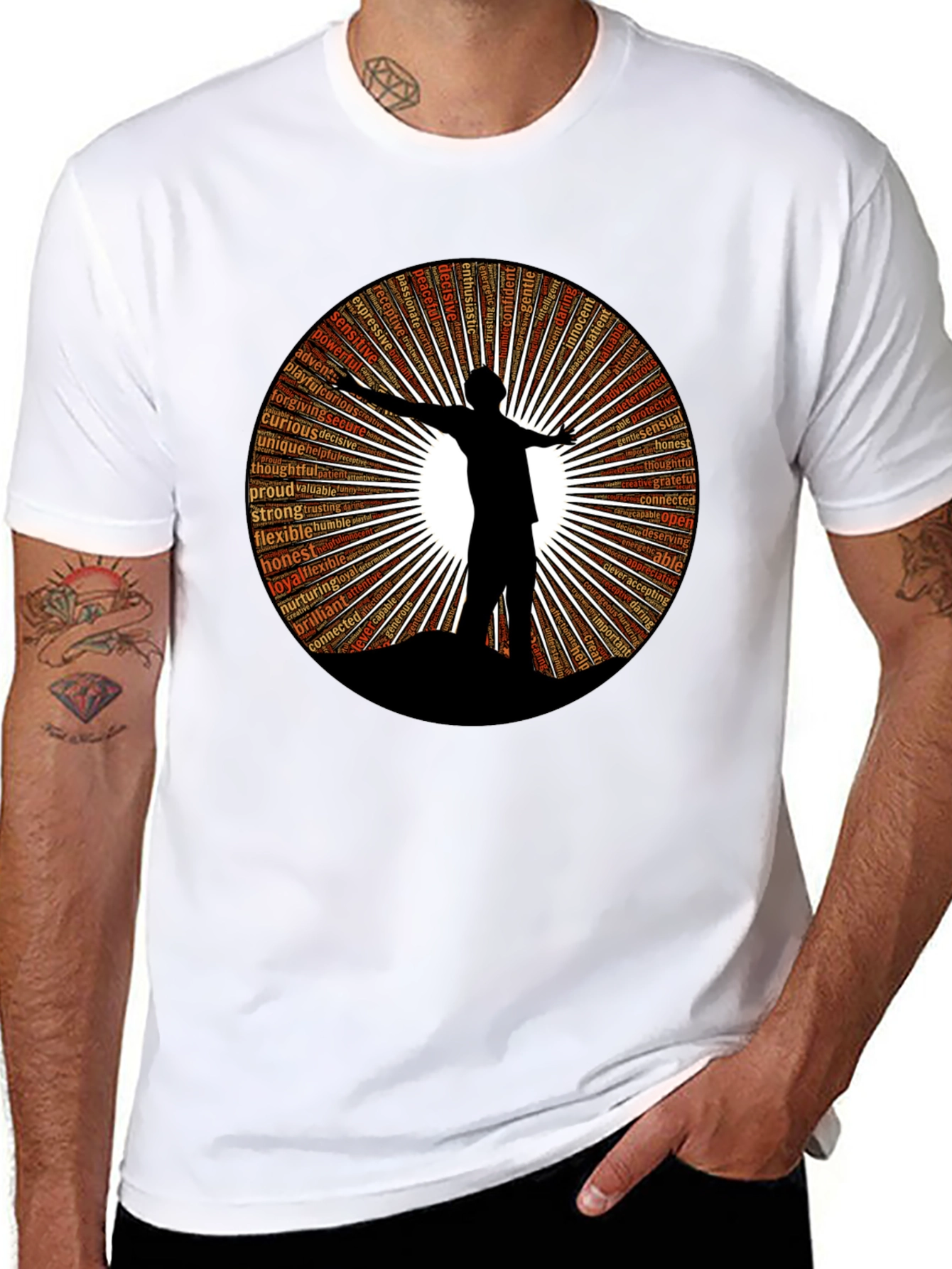 Inspiring Word Art T-Shirt - Silhouette Design