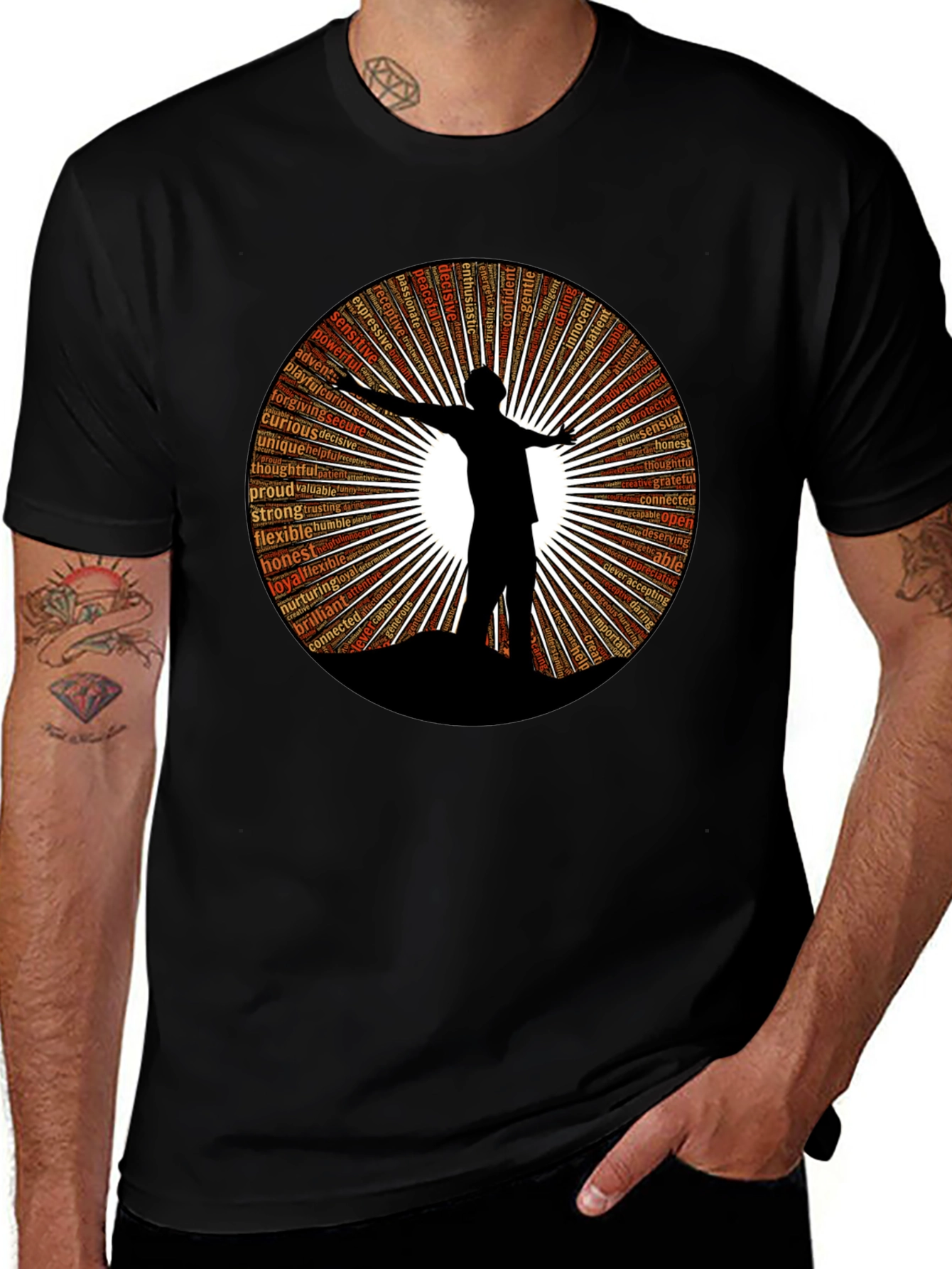 Inspiring Word Art T-Shirt - Silhouette Design
