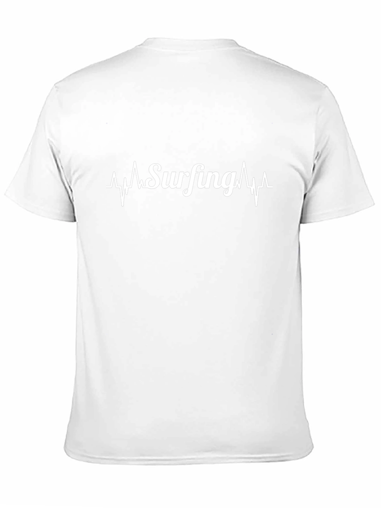 Surfing Heartbeat Black Graphic T-Shirt