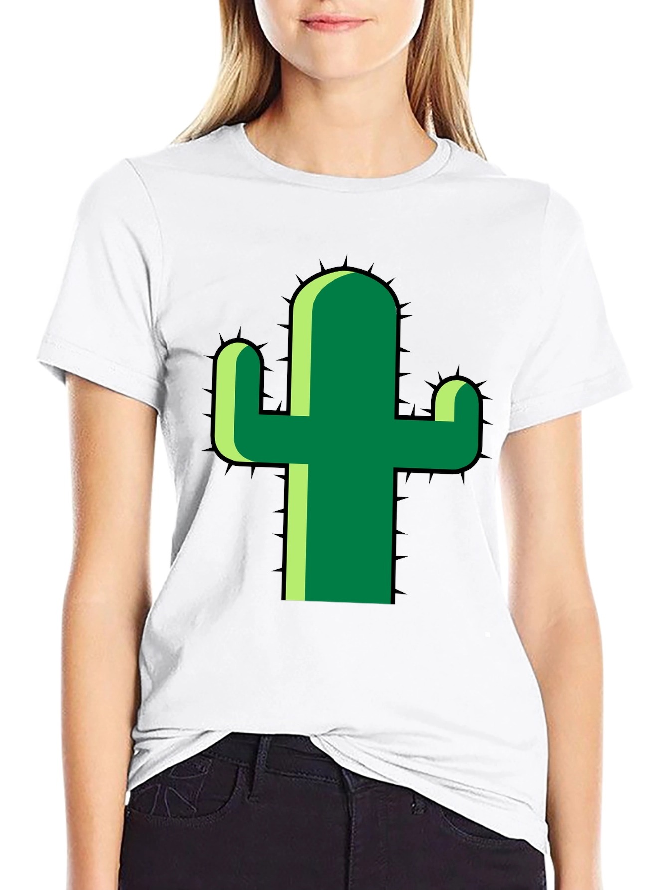 Cactus Graphic Tee - Modern Style Black T-Shirt