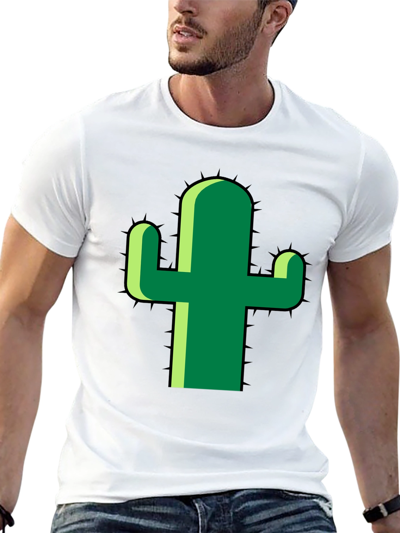 Cactus Graphic Tee - Modern Style Black T-Shirt