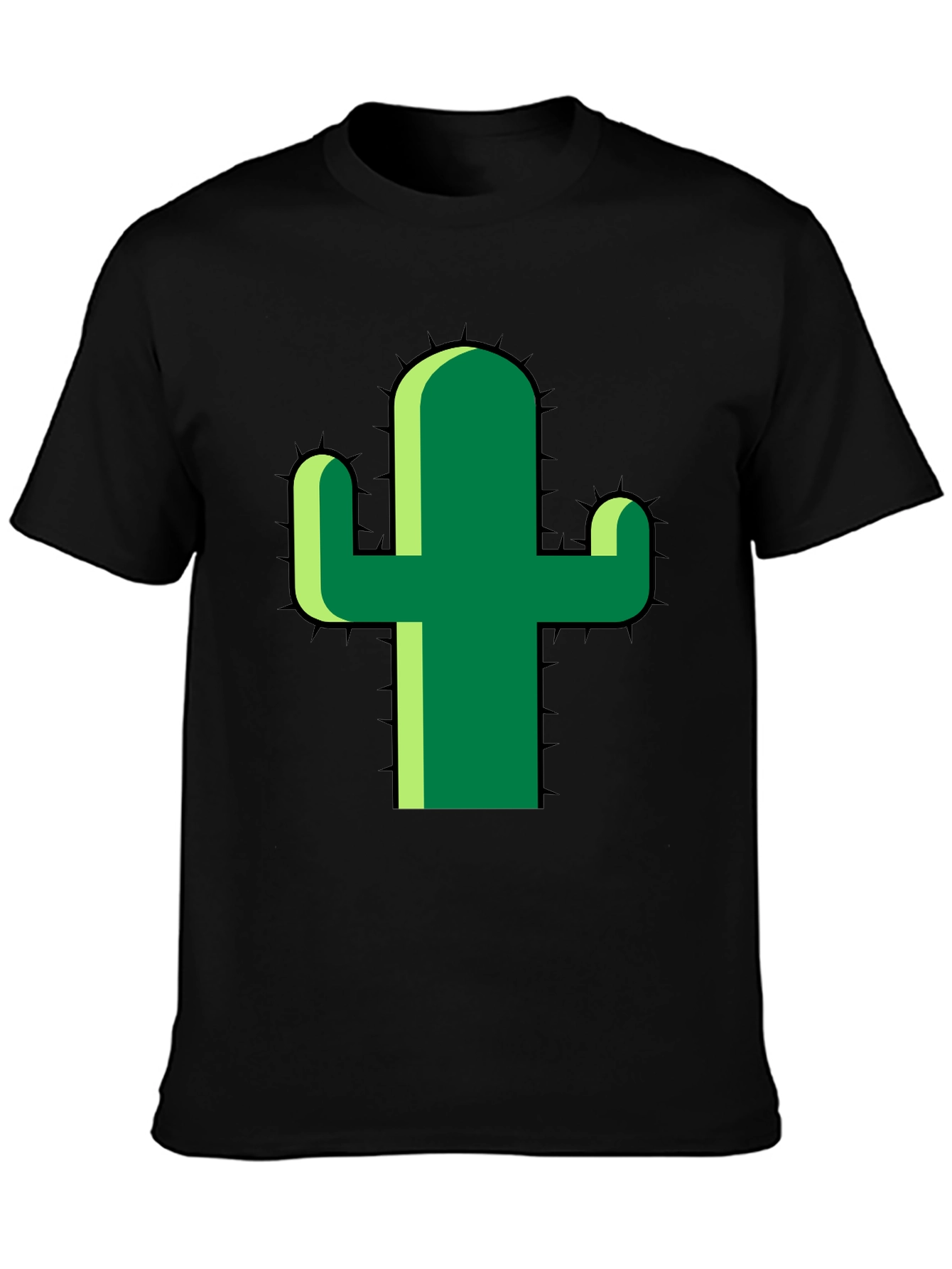 Cactus Graphic Tee - Modern Style Black T-Shirt