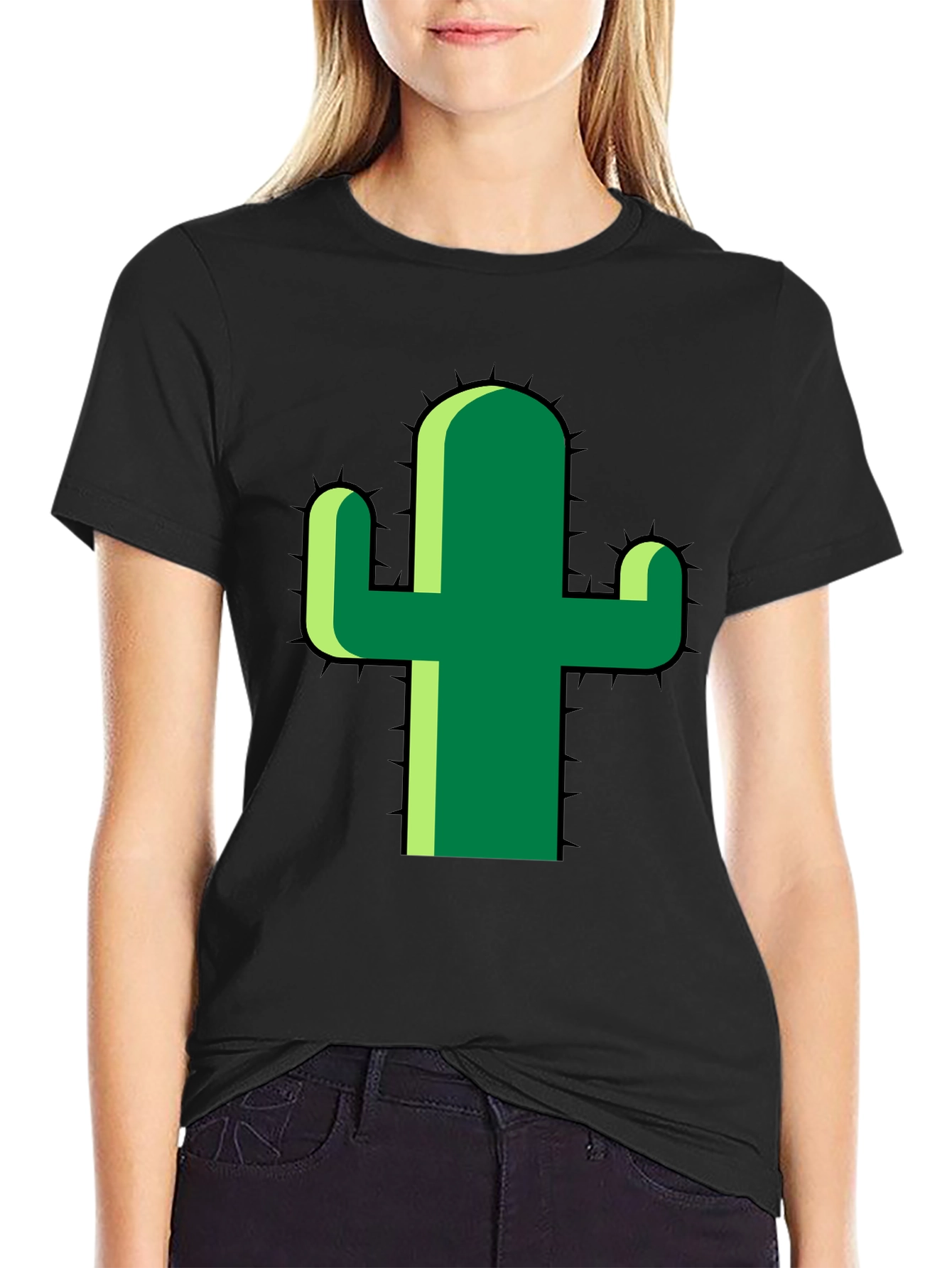 Cactus Graphic Tee - Modern Style Black T-Shirt