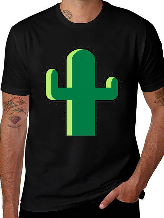 Cactus Graphic Tee - Modern Style Black T-Shirt