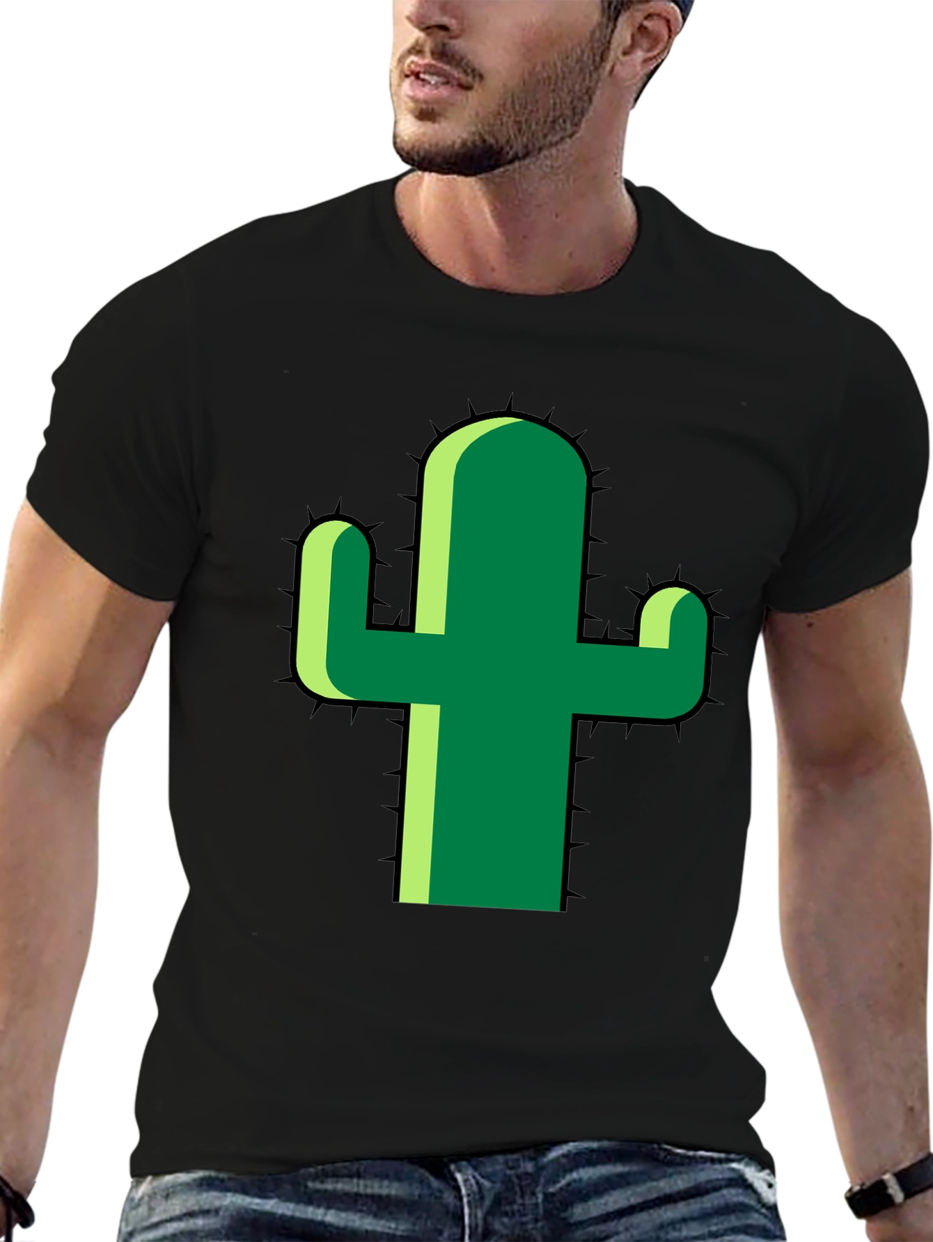 Cactus Graphic Tee - Modern Style Black T-Shirt