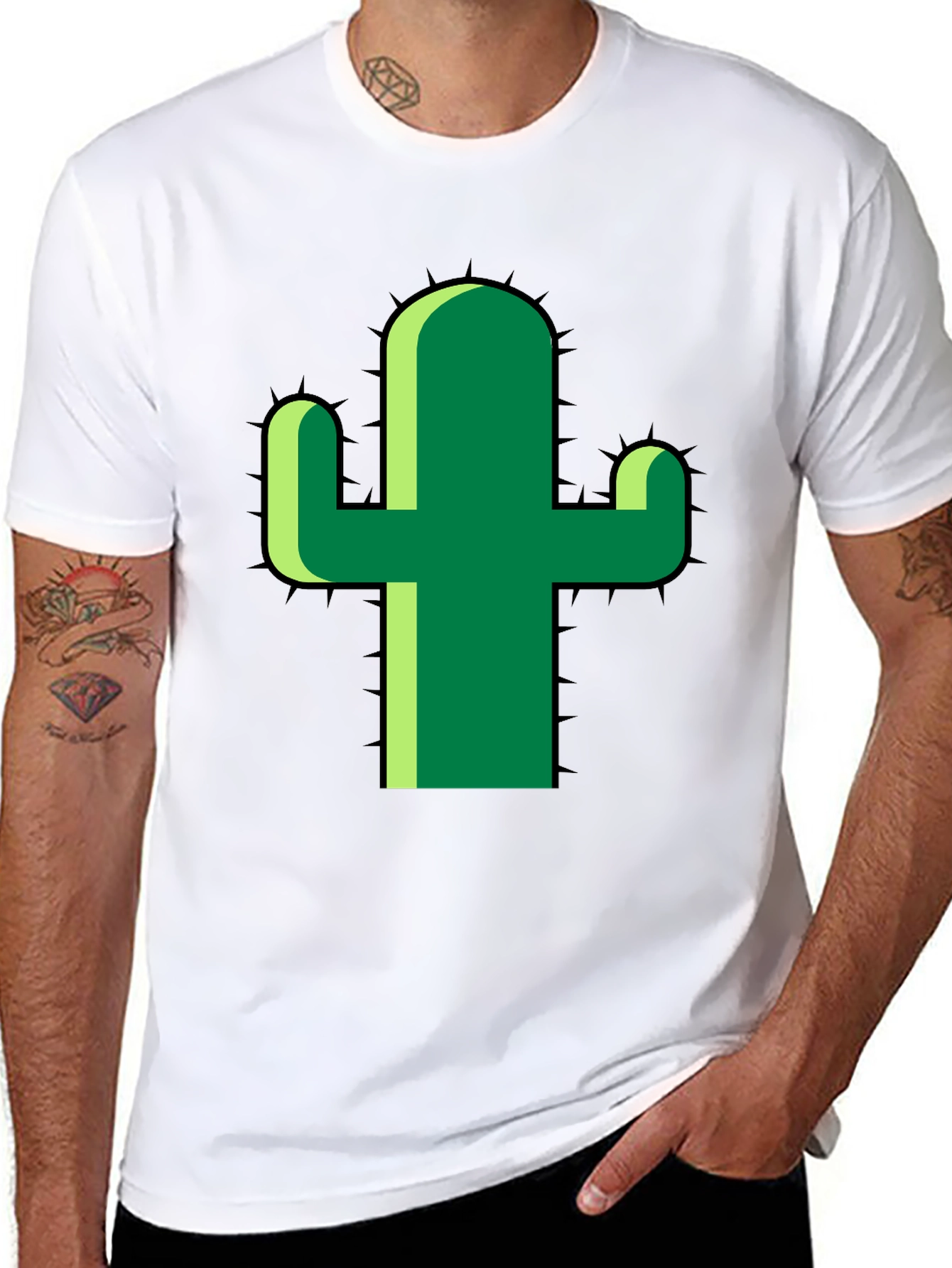Cactus Graphic Tee - Modern Style Black T-Shirt