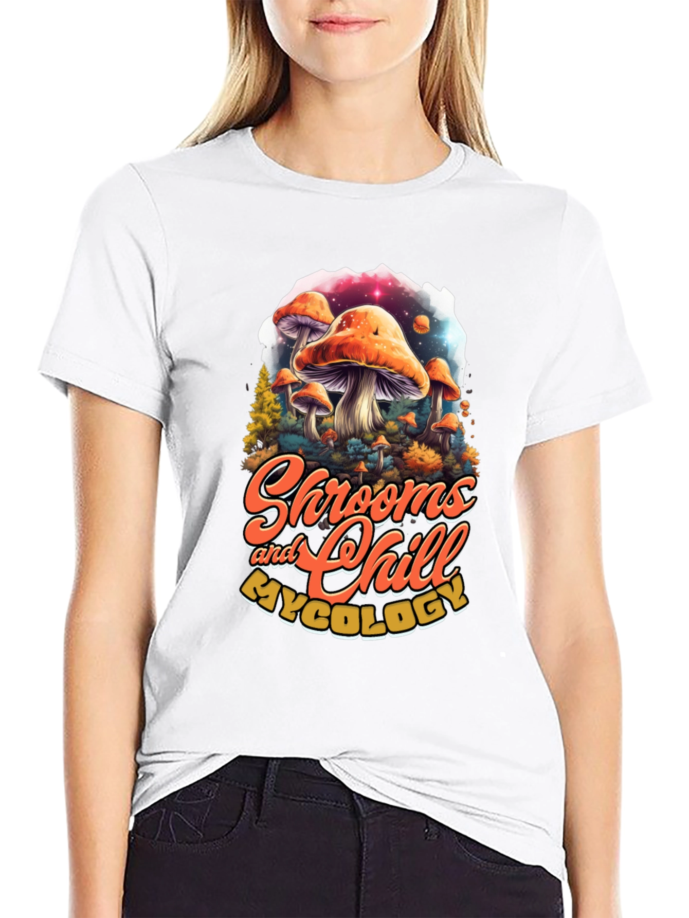 Shrooms and Chill T-Shirt - Funky Mushroom Design
