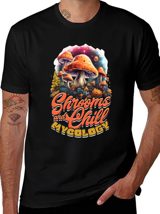 Shrooms and Chill T-Shirt - Funky Mushroom Design