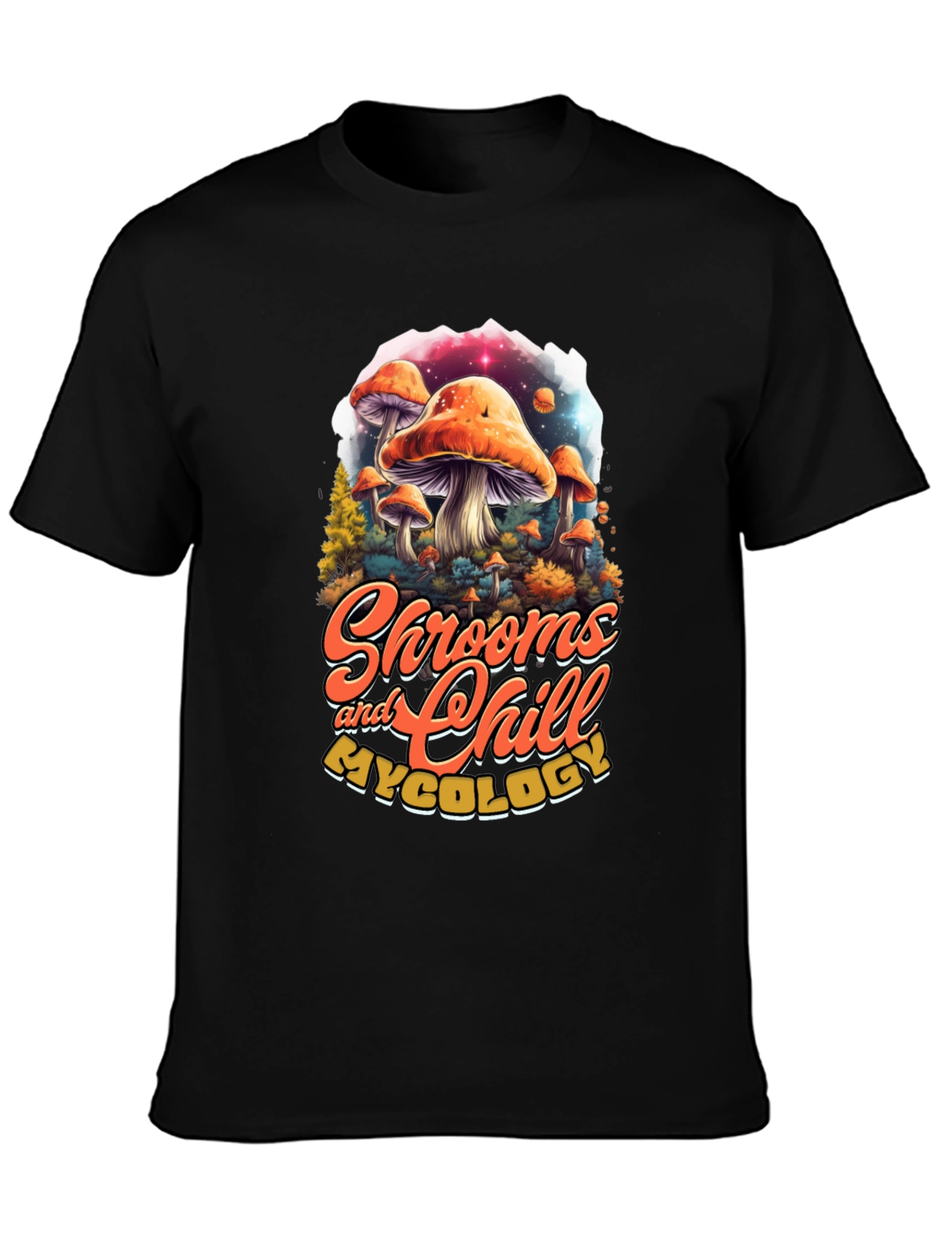 Shrooms and Chill T-Shirt - Funky Mushroom Design