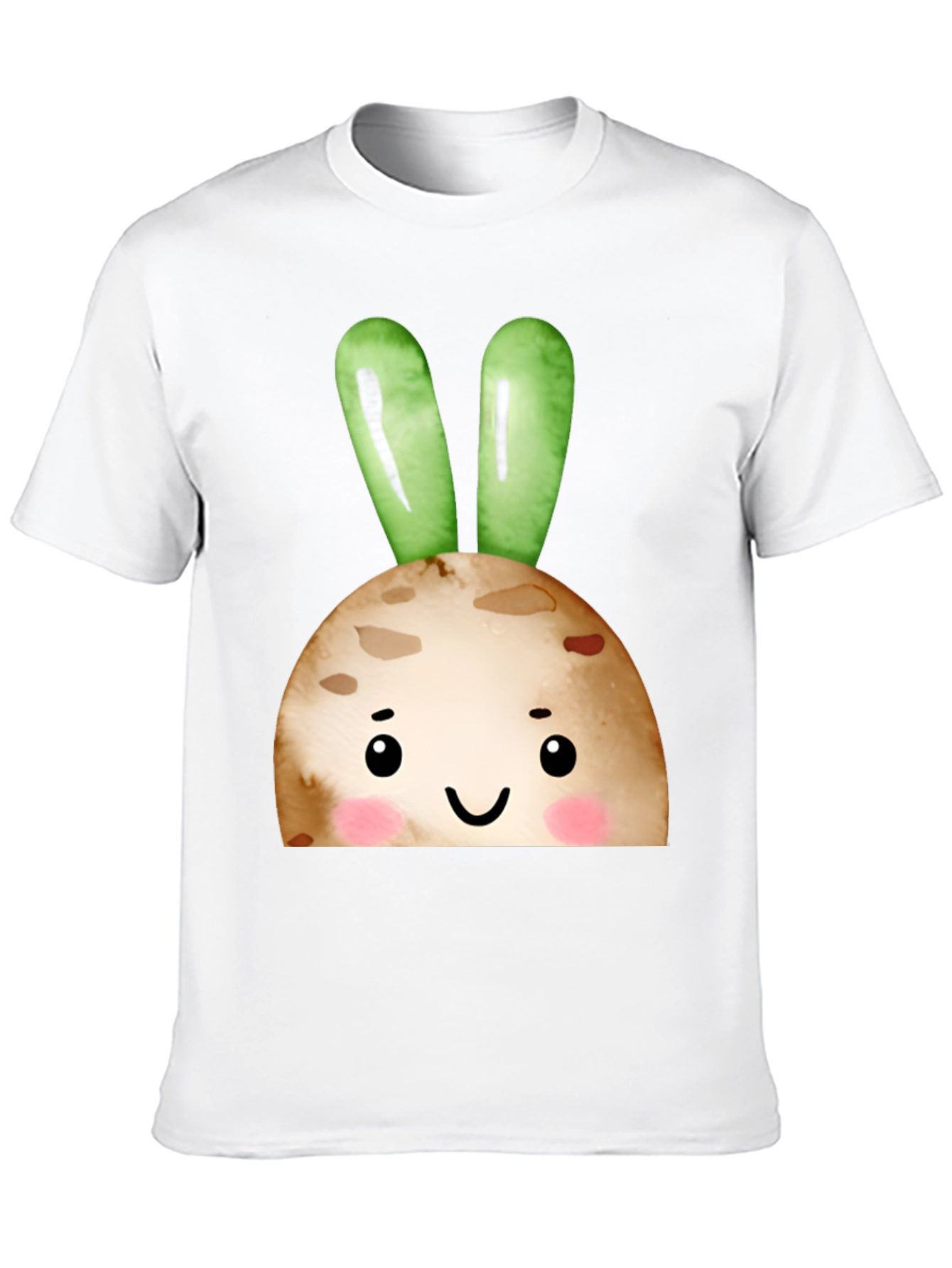 Cute Bunny Face Black T-Shirt