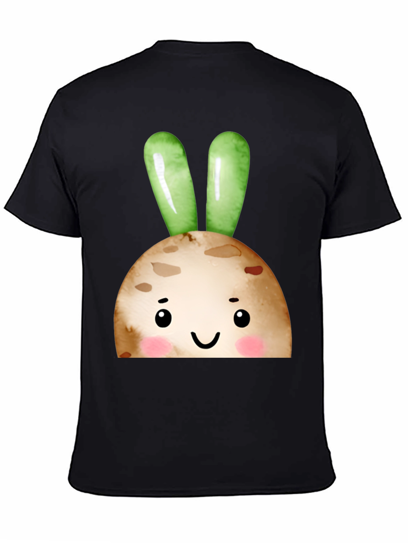 Cute Bunny Face Black T-Shirt