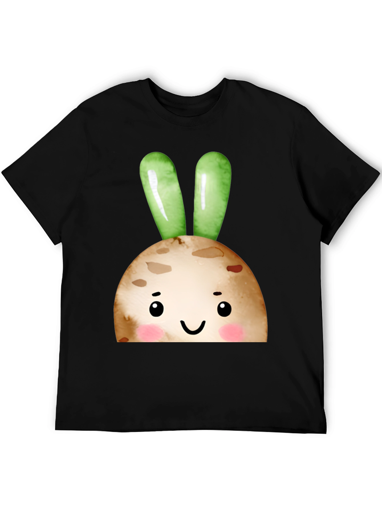 Cute Bunny Face Black T-Shirt
