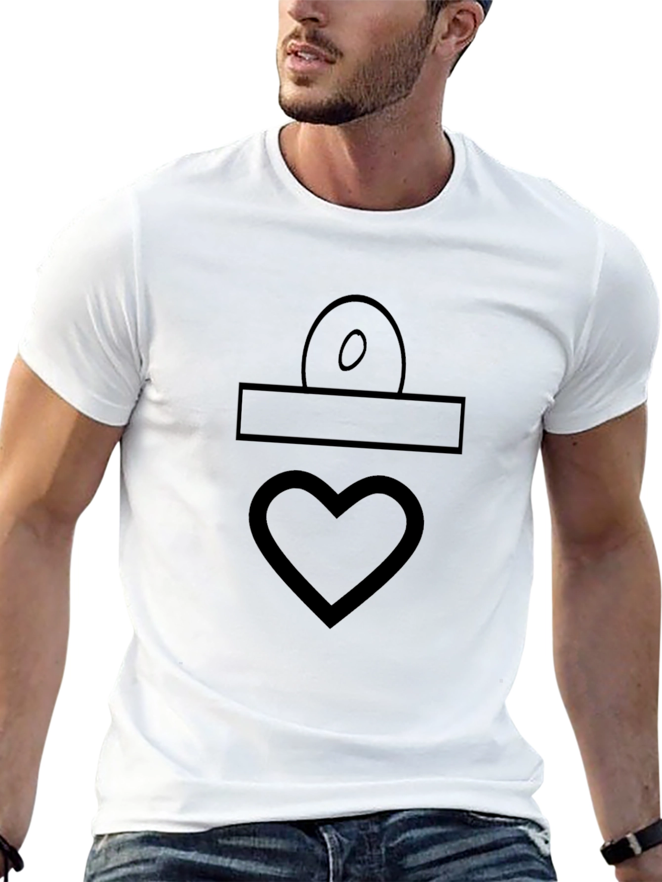 Heart Symbol Graphic Black T-Shirt