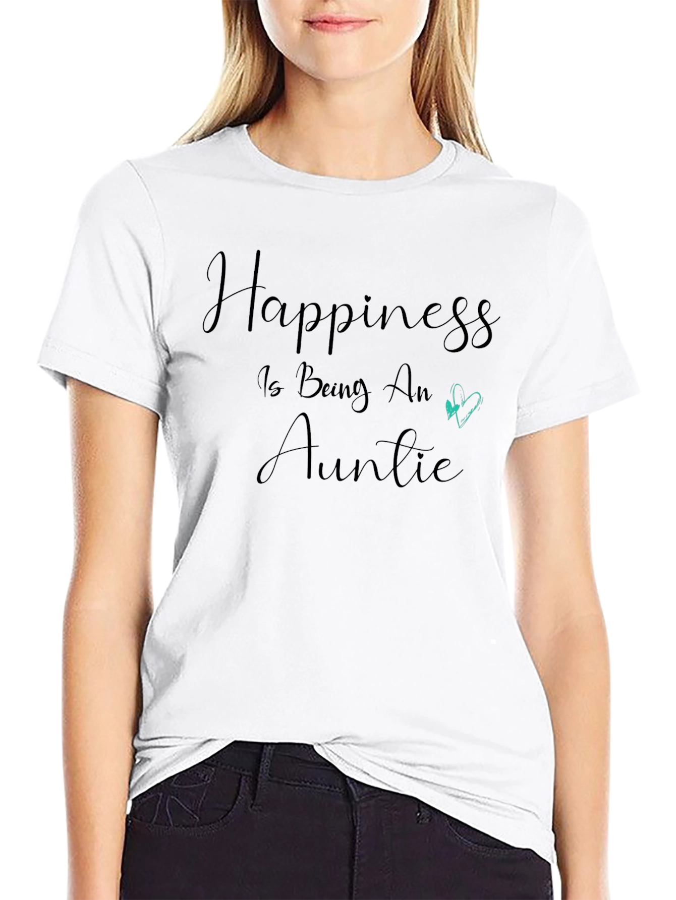 Happiness Is Being An Auntie Black T-Shirt