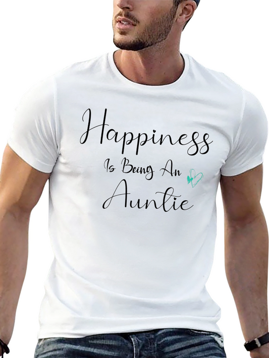 Happiness Is Being An Auntie Black T-Shirt