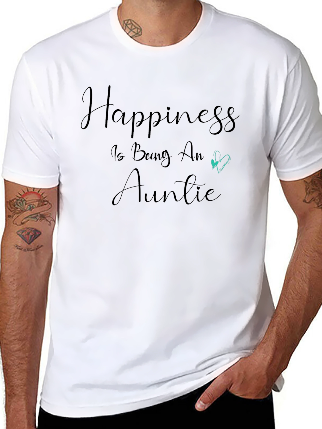 Happiness Is Being An Auntie Black T-Shirt