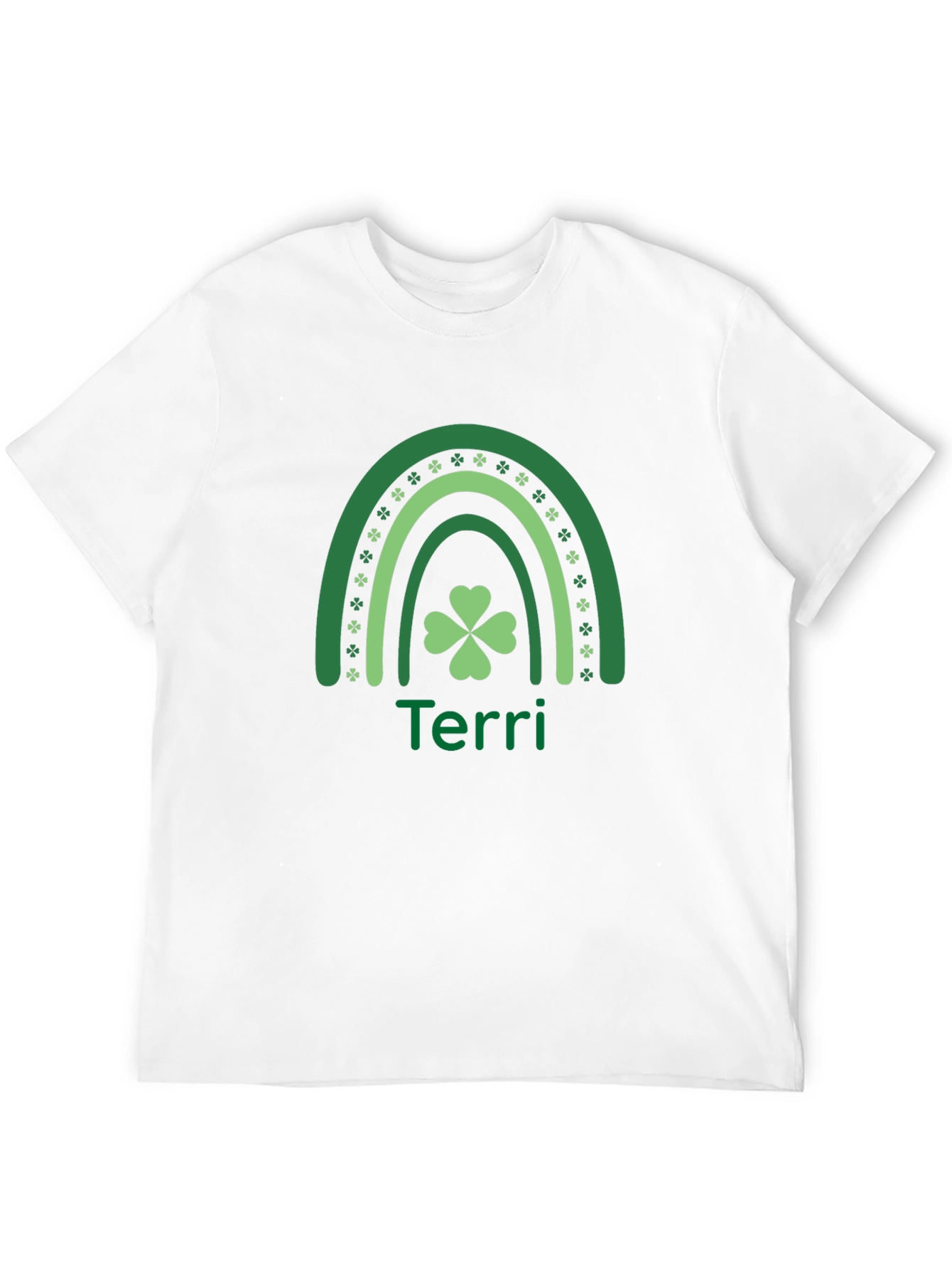 St. Patricks Day Terri Rainbow Clover T-Shirt