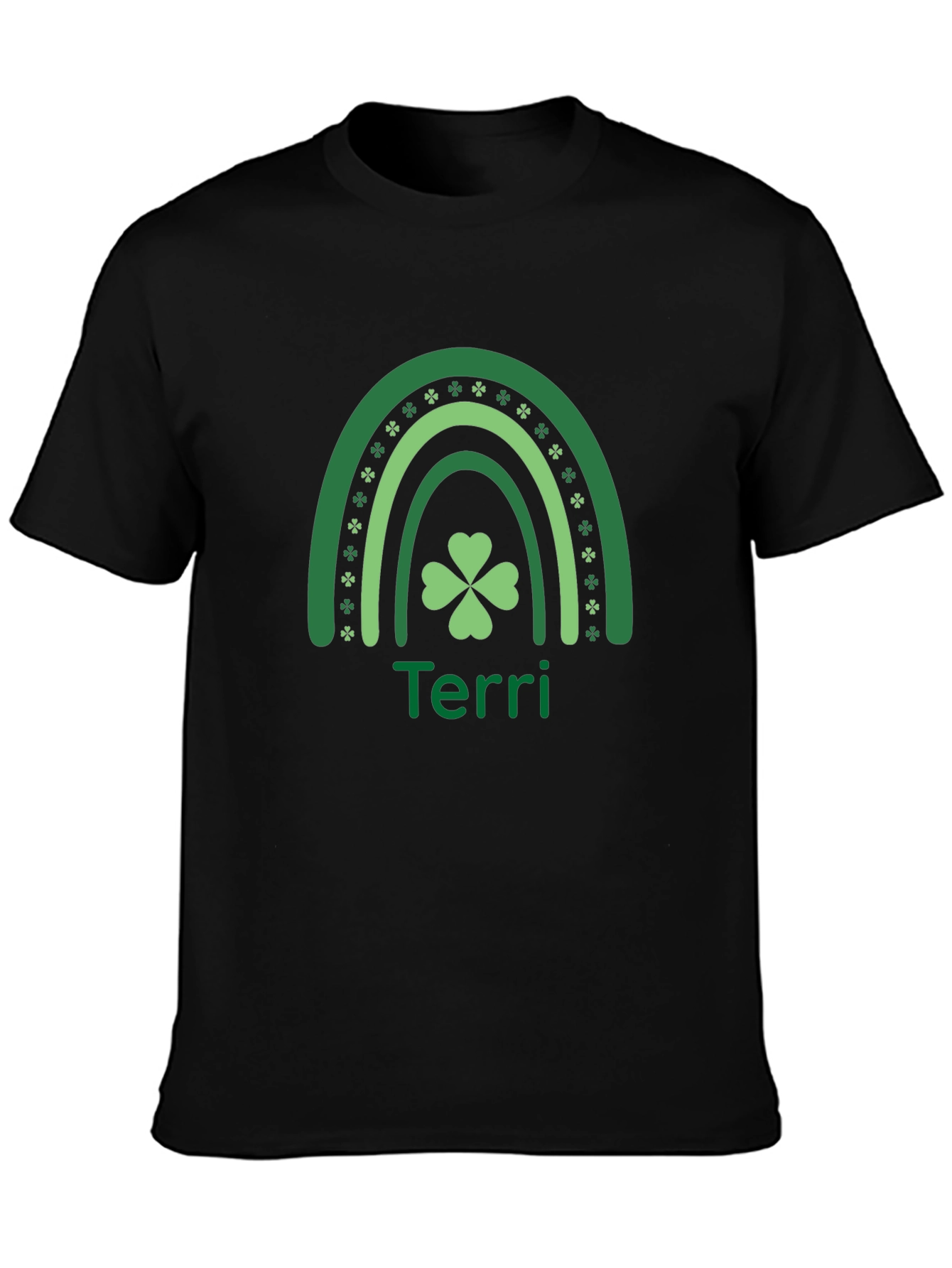 St. Patricks Day Terri Rainbow Clover T-Shirt