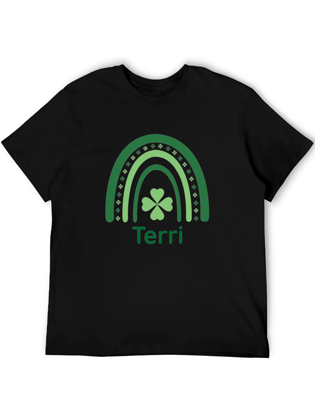 St. Patricks Day Terri Rainbow Clover T-Shirt
