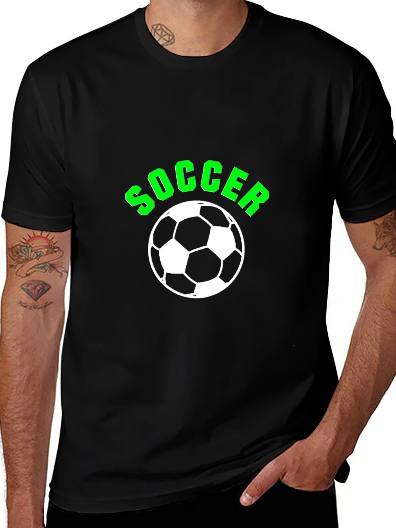 Soccer Ball Graphic T-Shirt - Black