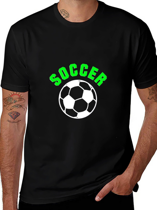 Soccer Ball Graphic T-Shirt - Black