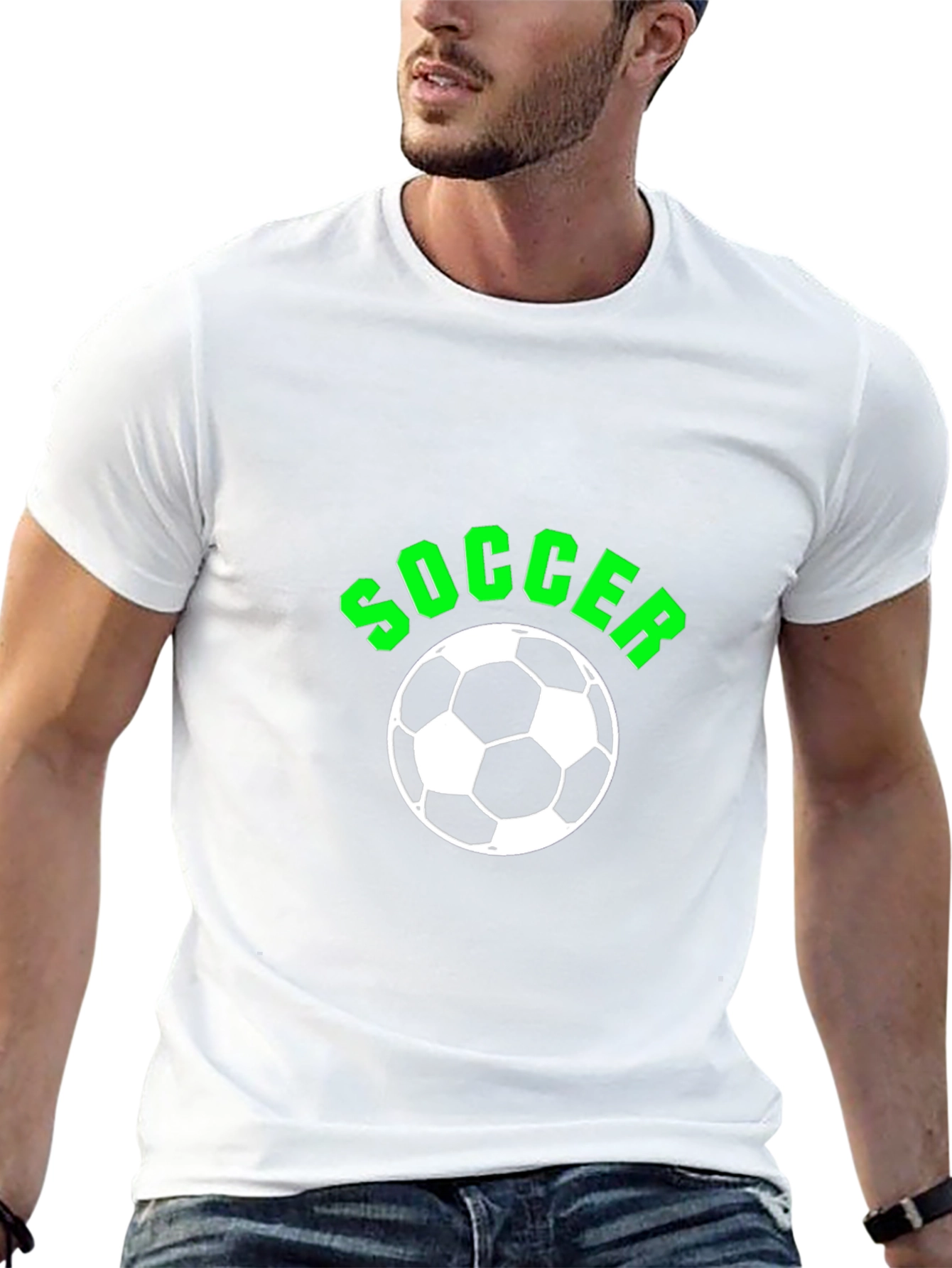 Soccer Ball Graphic T-Shirt - Black