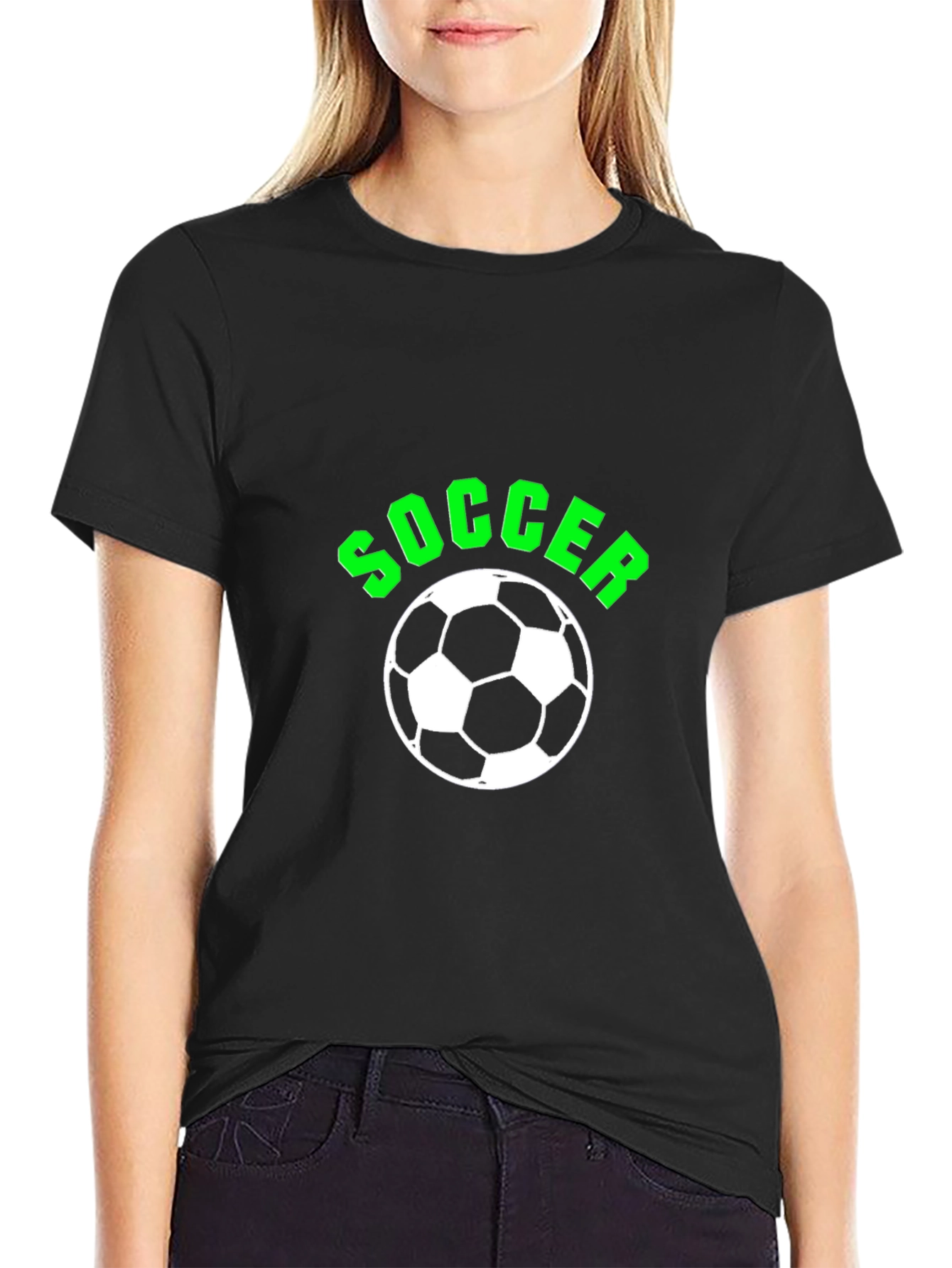Soccer Ball Graphic T-Shirt - Black