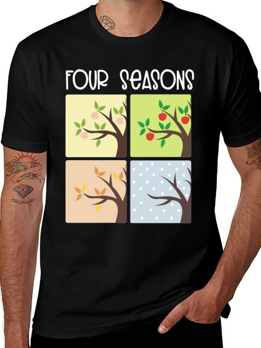 Four Seasons Tree Graphic Tee - Nature Lovers Shirt