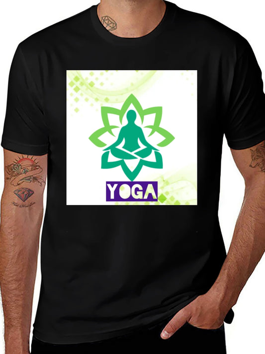 Yoga Lotus Graphic T-Shirt - Black