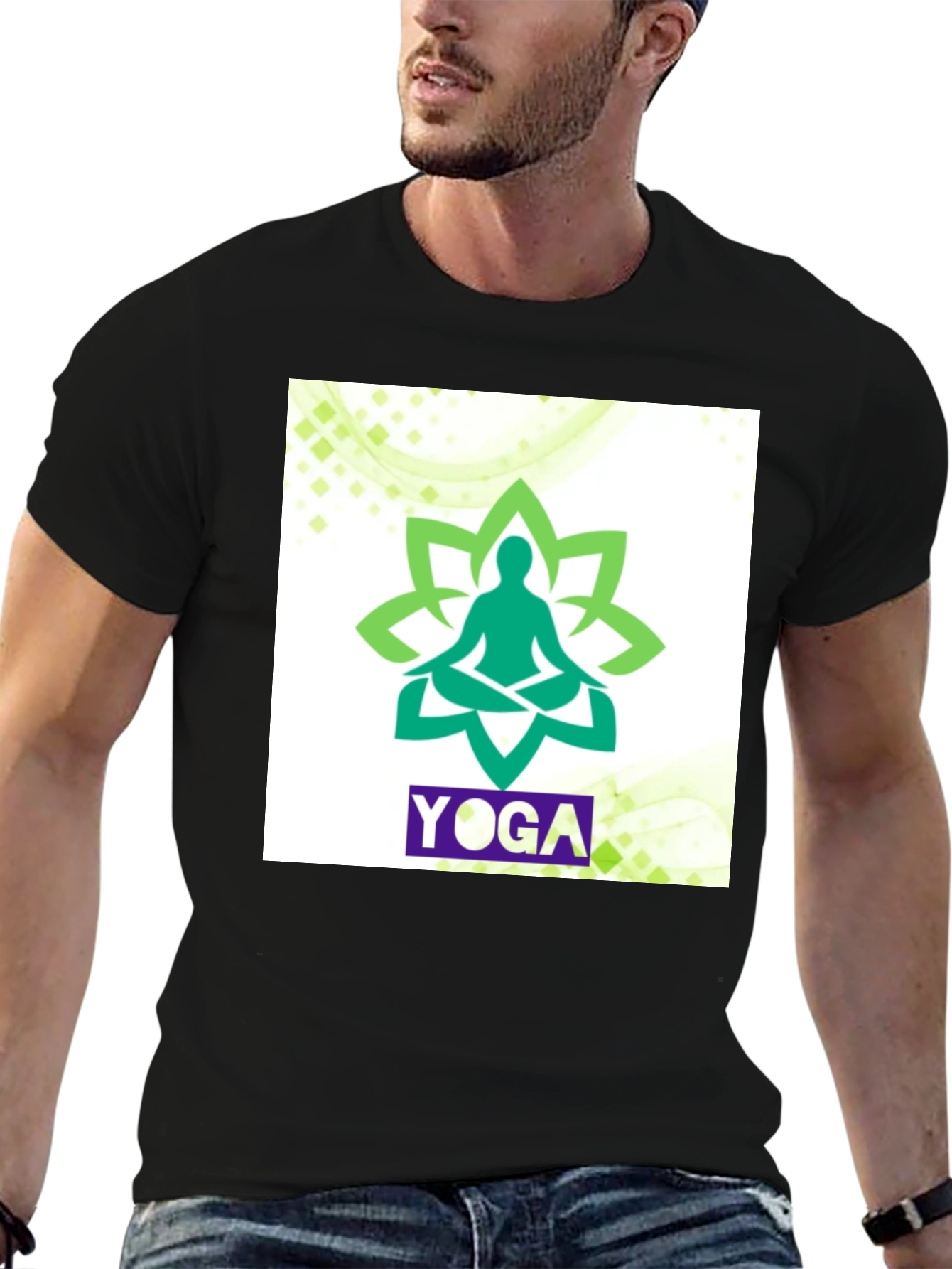 Yoga Lotus Graphic T-Shirt - Black