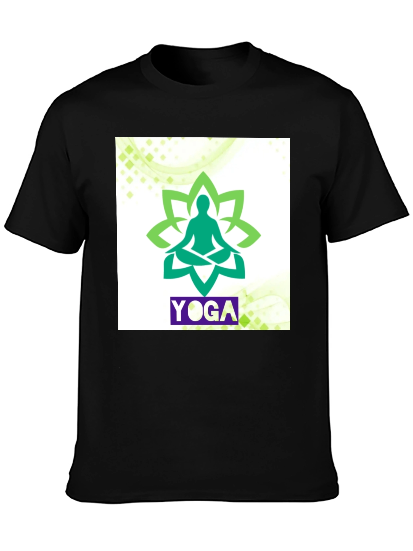 Yoga Lotus Graphic T-Shirt - Black