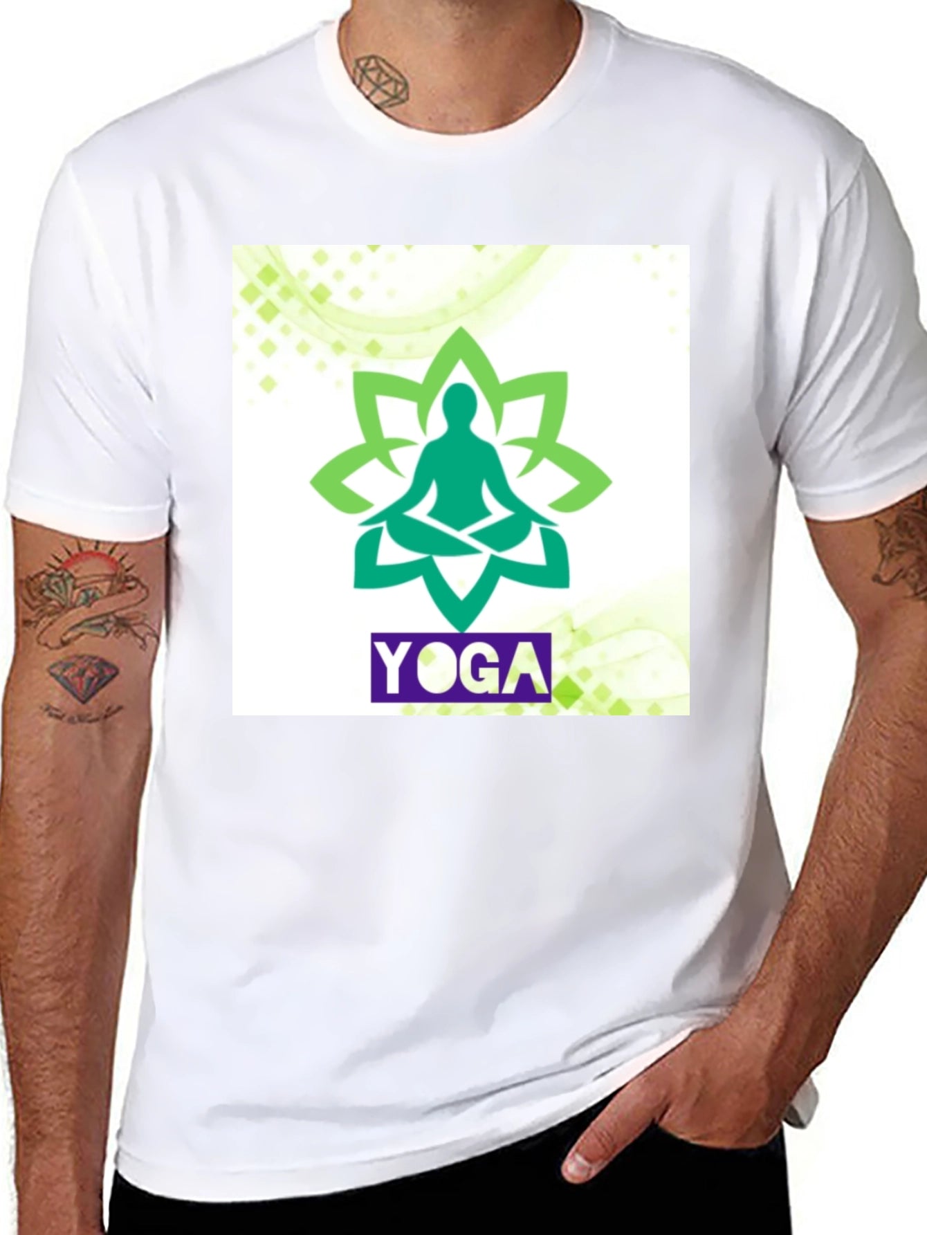 Yoga Lotus Graphic T-Shirt - Black