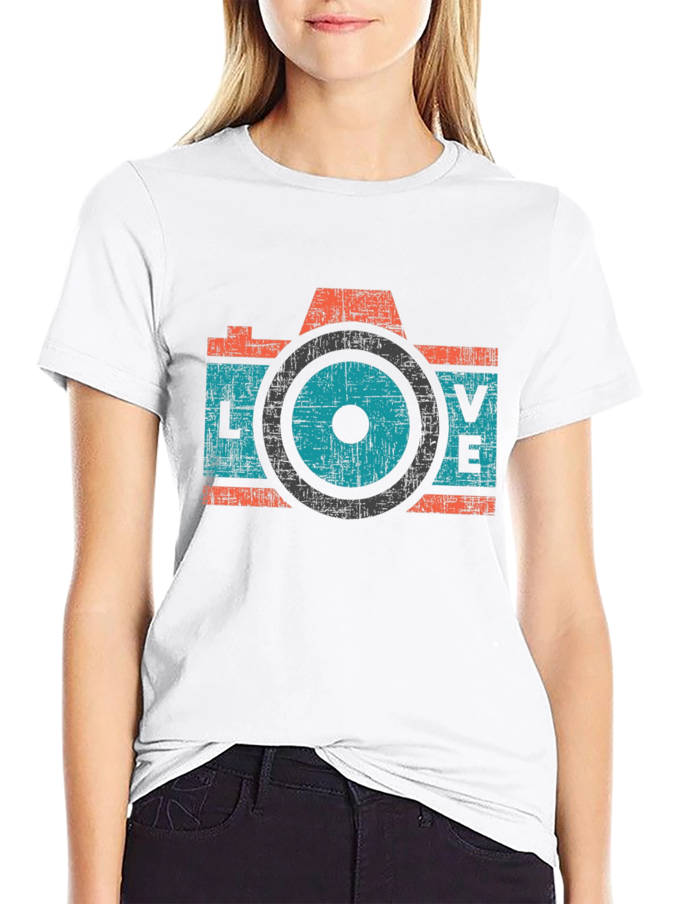 Retro Camera LOVE Graphic T-Shirt