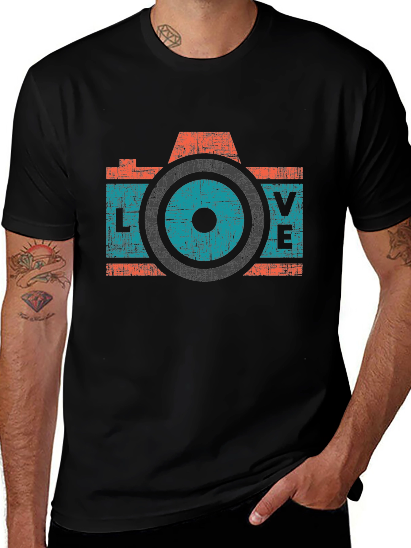 Retro Camera LOVE Graphic T-Shirt