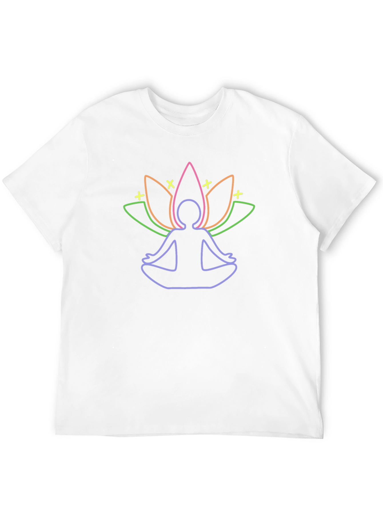 Meditative Lotus Graphic Tee - Black Cotton T-Shirt