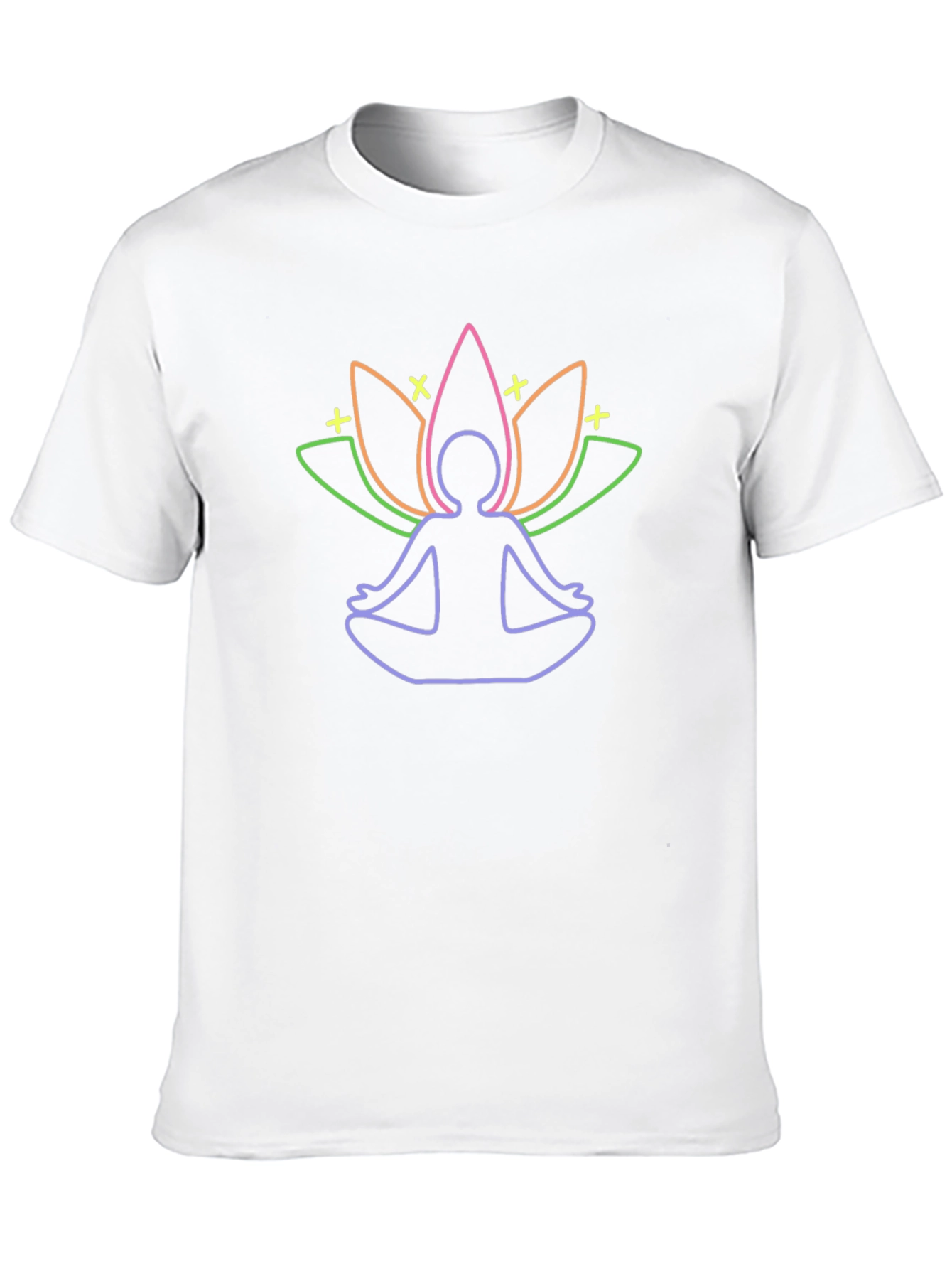 Meditative Lotus Graphic Tee - Black Cotton T-Shirt