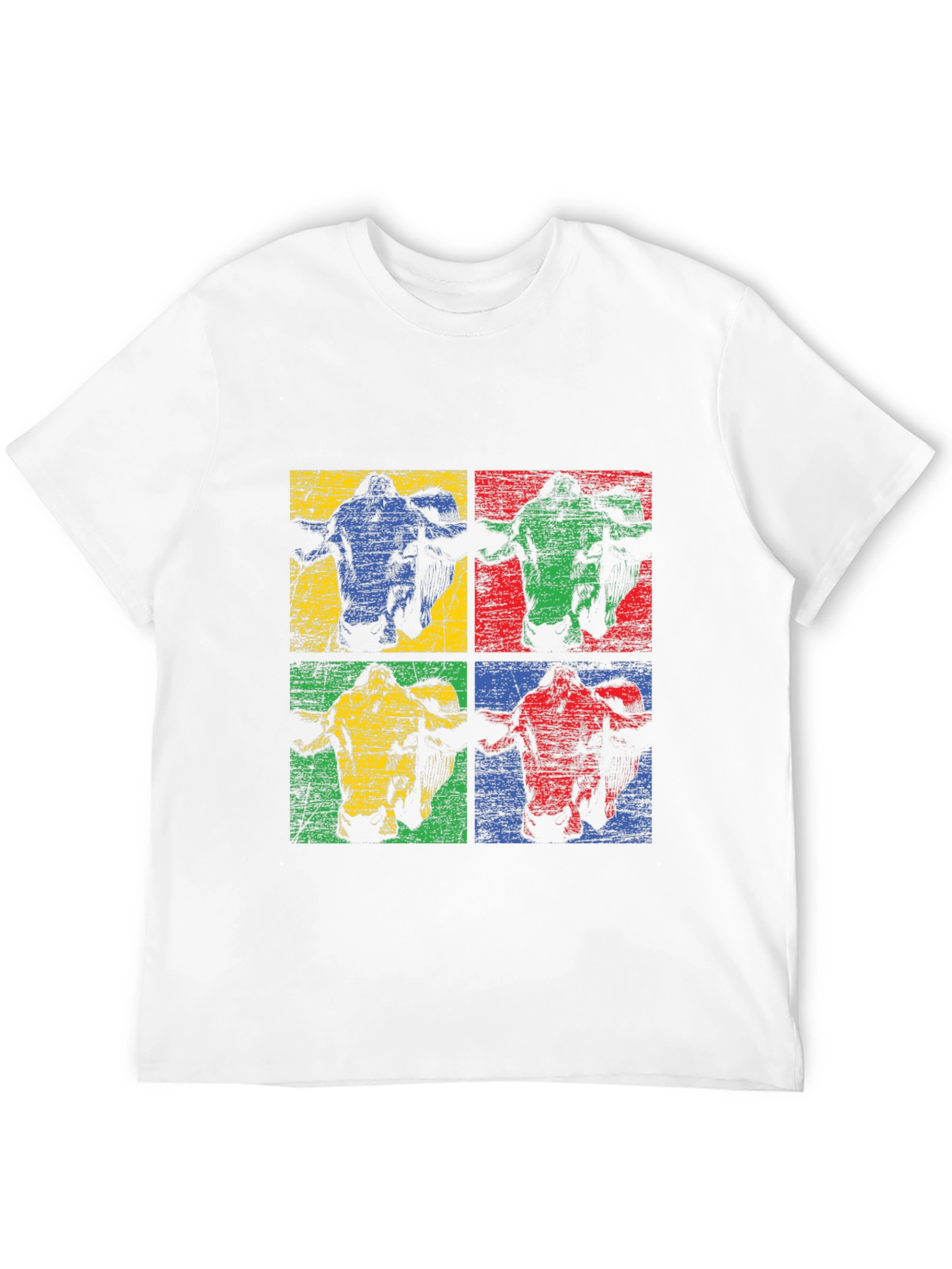 Retro Cow Pop Art Black T-Shirt