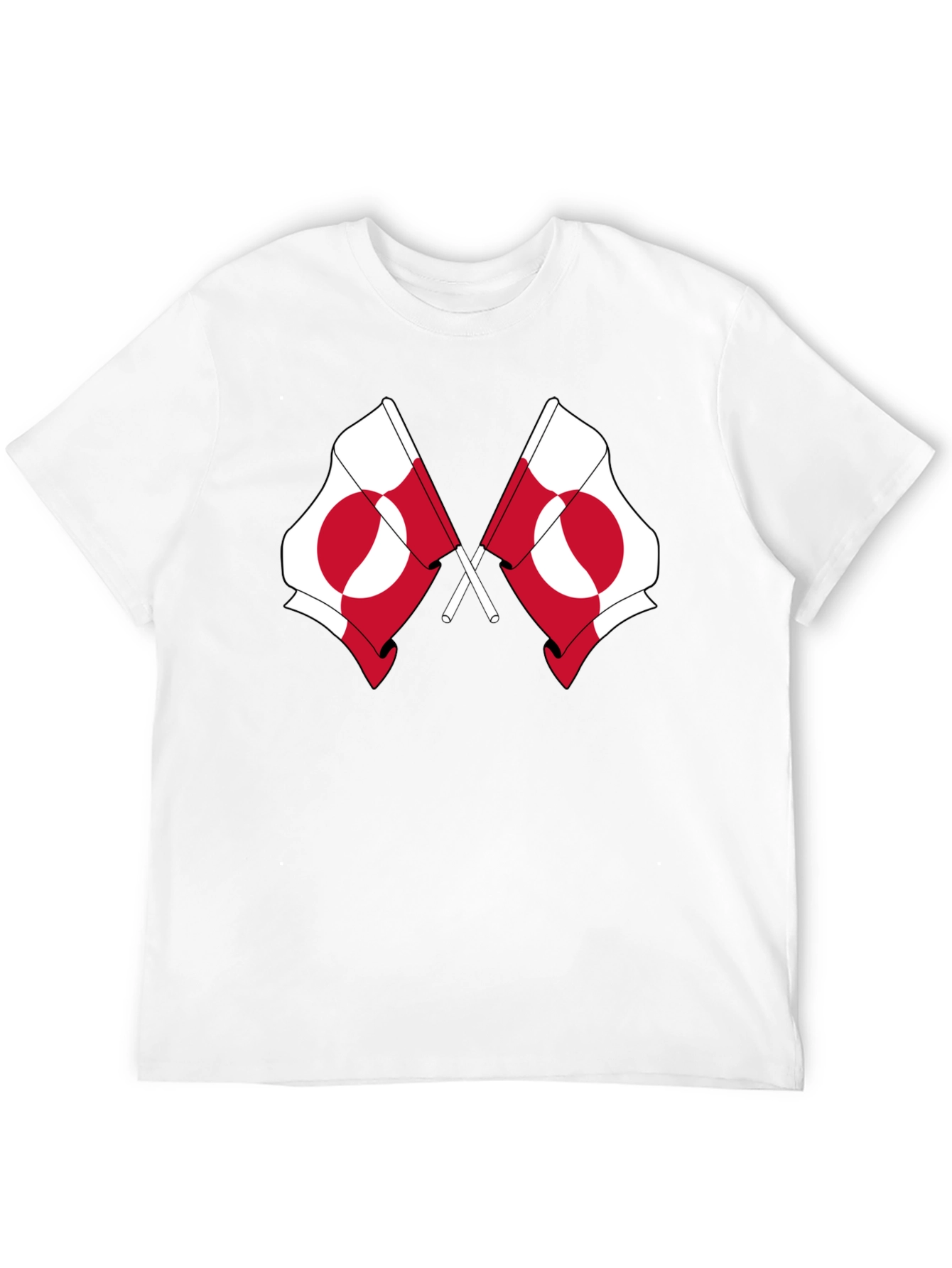 Greenland Flag Graphic Tee - Black Cotton T-Shirt