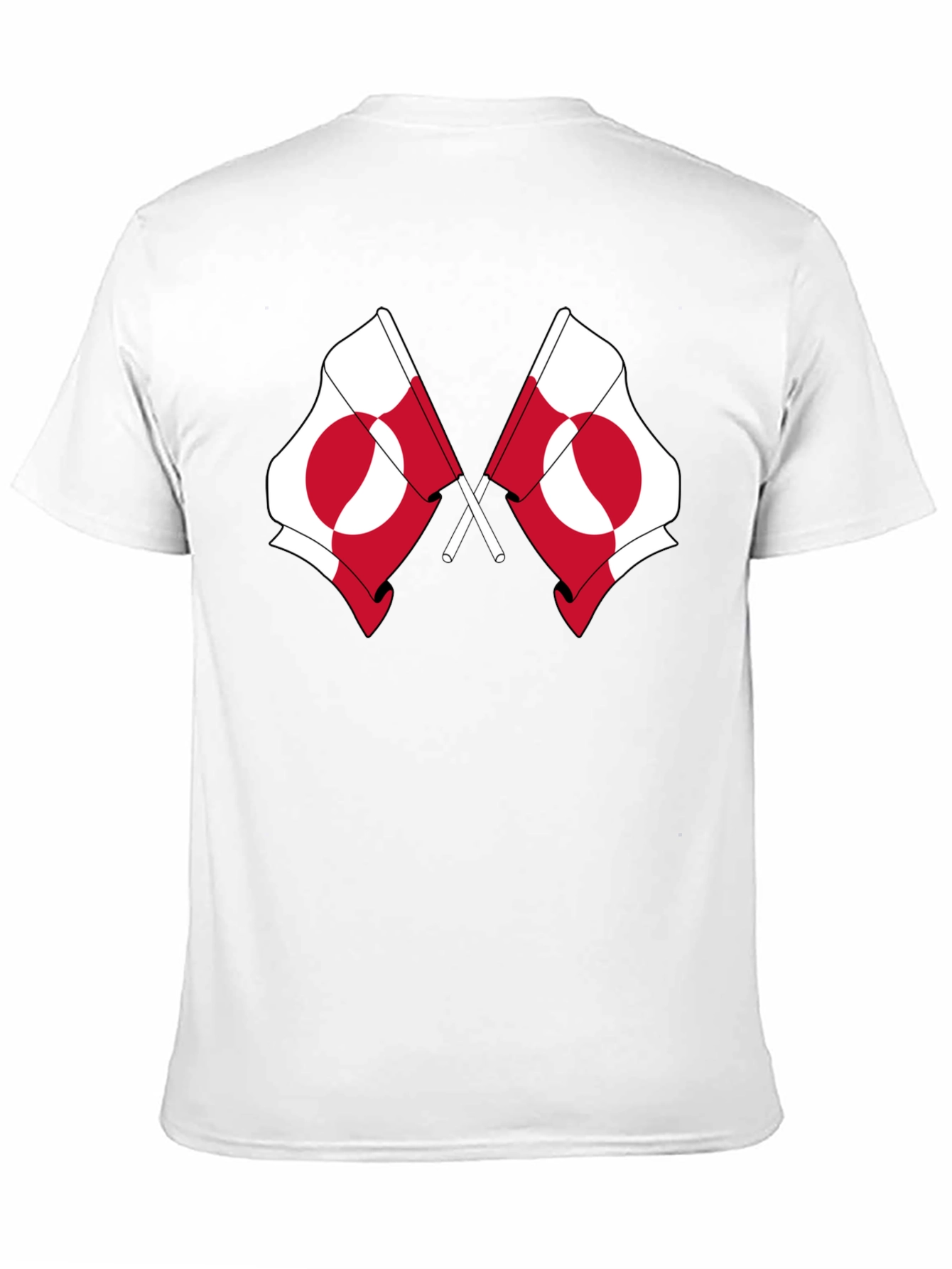 Greenland Flag Graphic Tee - Black Cotton T-Shirt