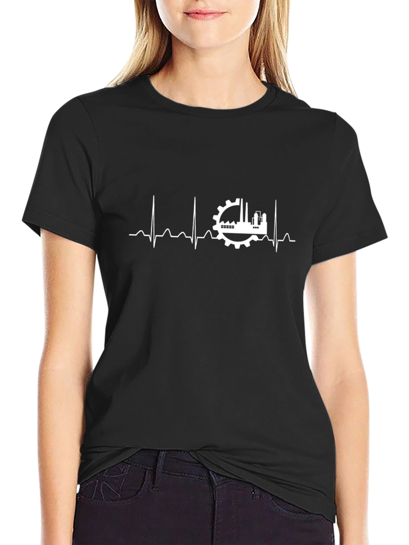 Engineer Heartbeat T-Shirt - Black