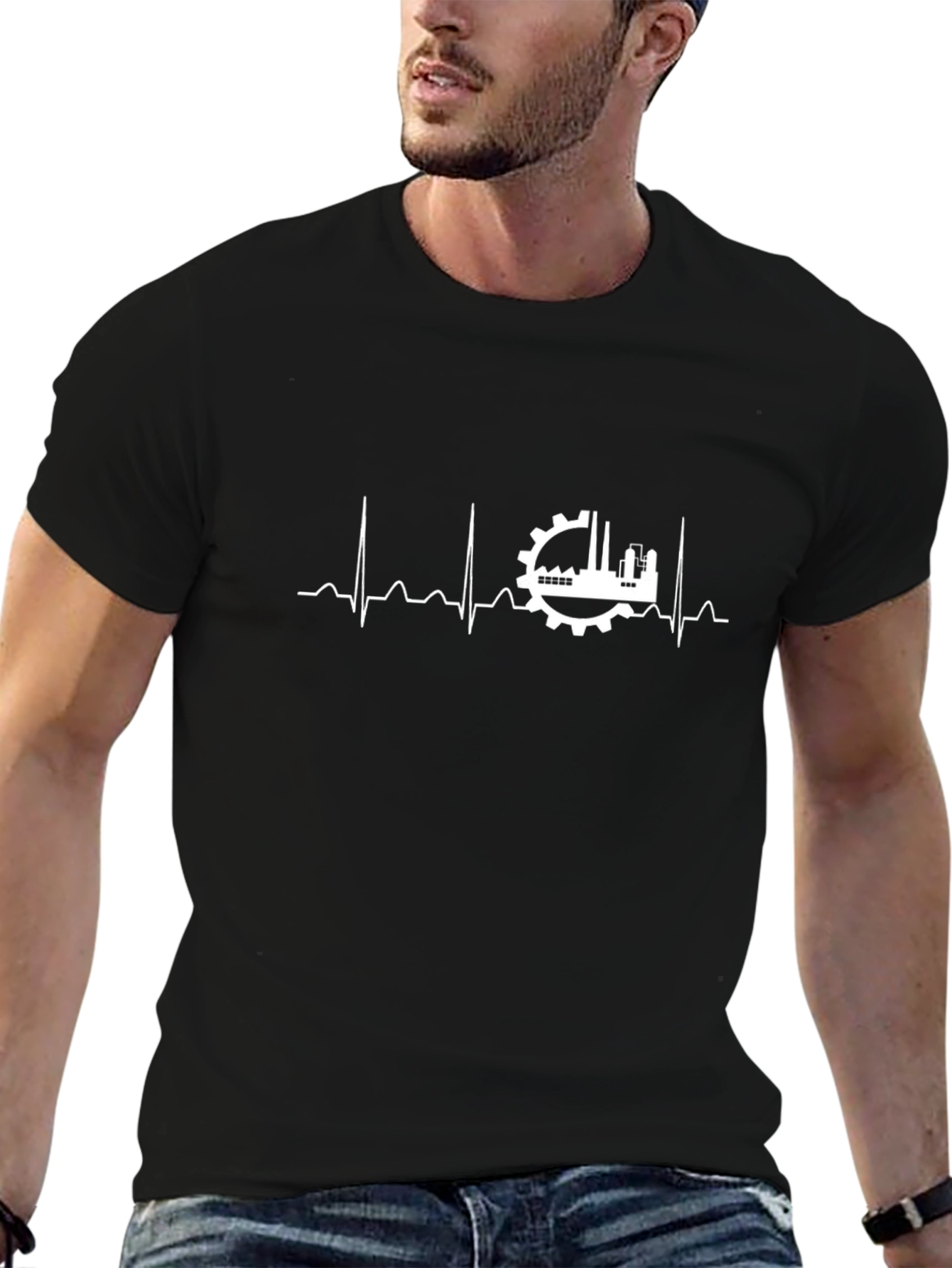 Engineer Heartbeat T-Shirt - Black