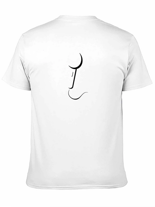 Minimalist Black T-Shirt with Abstract Line Design