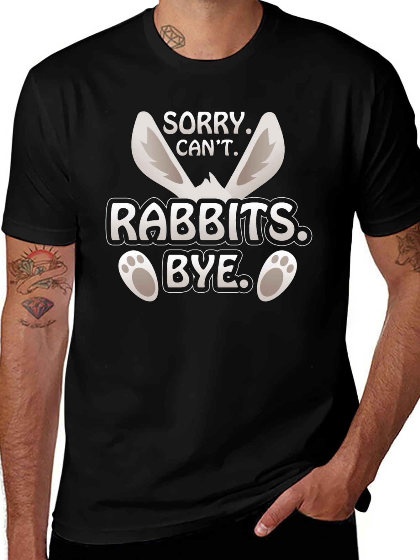 Sorry Cant Rabbits Bye T-Shirt Easter Bunny Tee