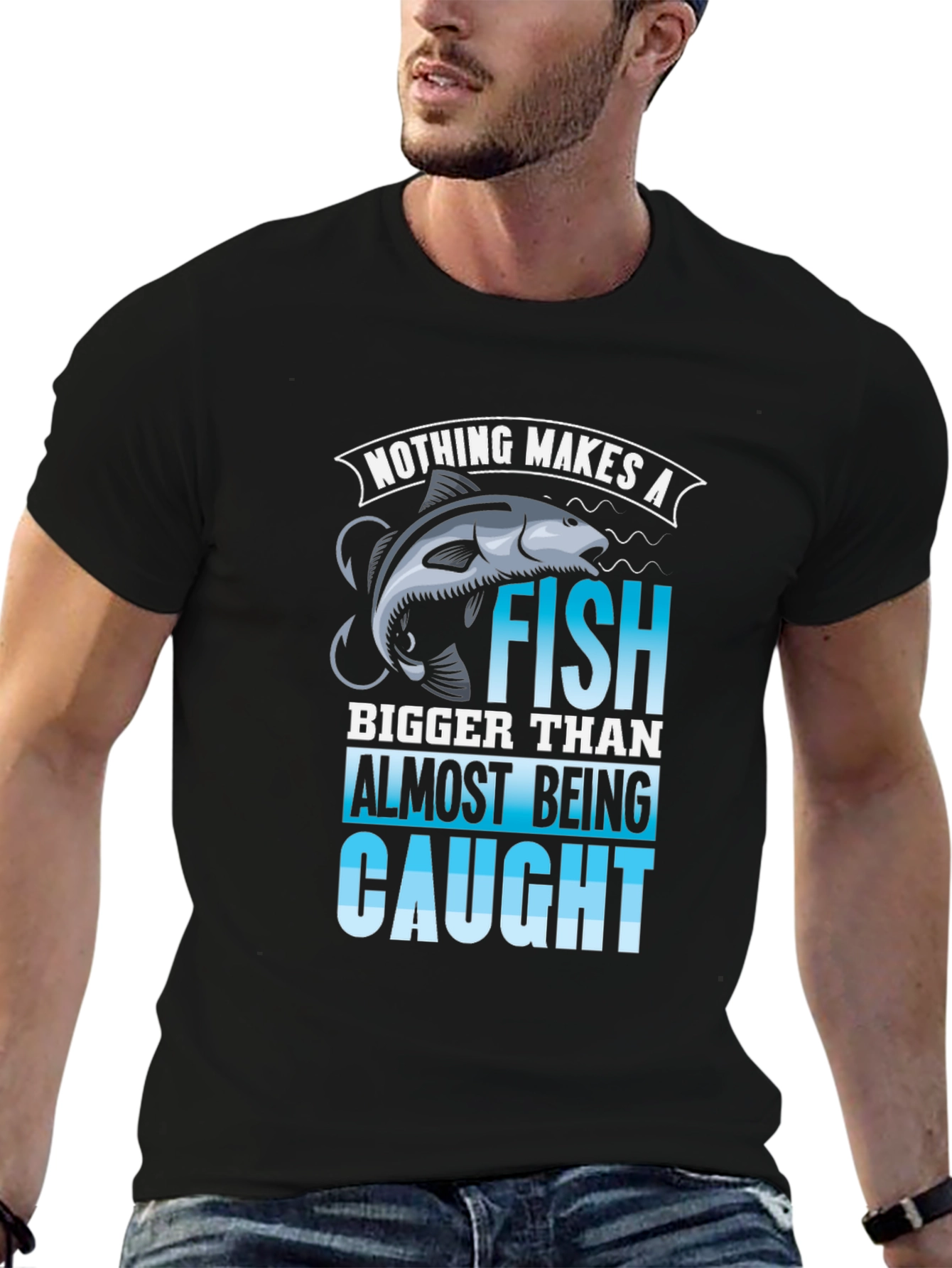 Fishing T-Shirt: Nothing Makes a Fish Bigger