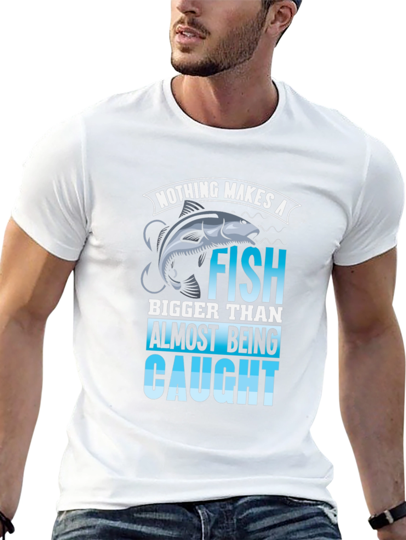 Fishing T-Shirt: Nothing Makes a Fish Bigger